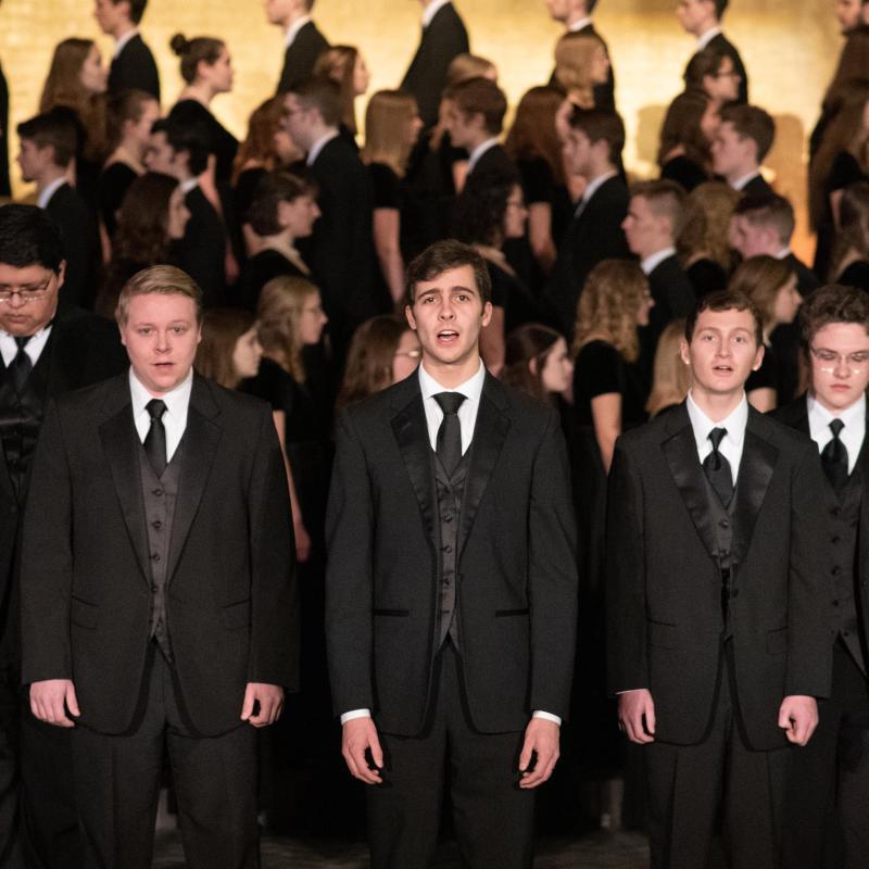 University of Mary choral students performing during Christmas at Mary